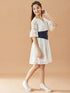 Girls V-Neck Fit Flare Dress